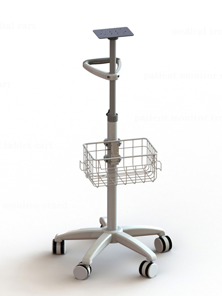 Patient Monitor Trolley with Basket