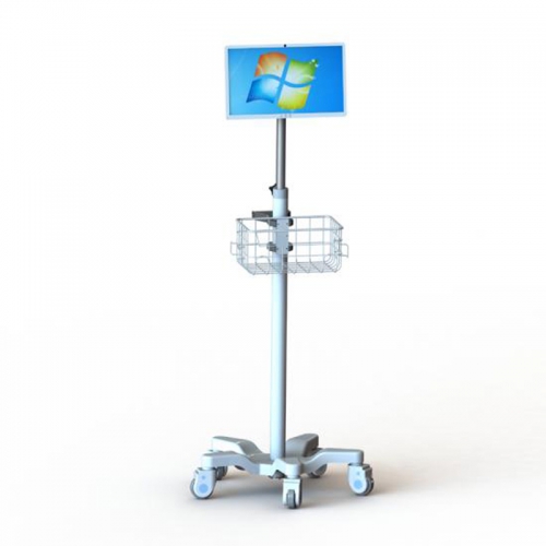 Height-adjustable medical tablet trolley cart