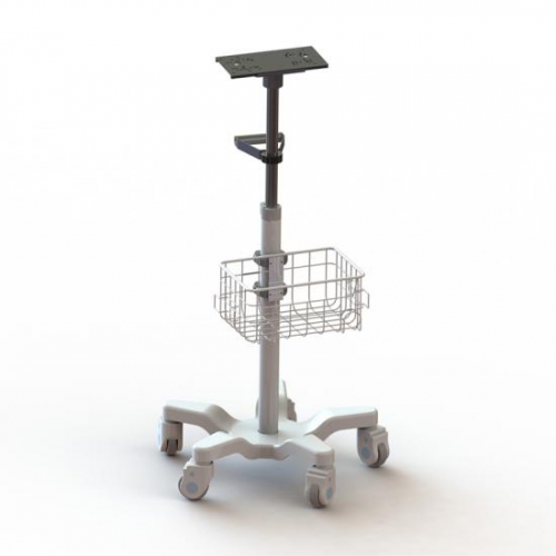 Height Adjustable Aluminum Alloy Mobile Monitor Trolley With 5 Wheels