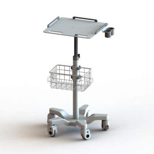 Medical use Height adjustable ECG trolley with scanner hanging cup